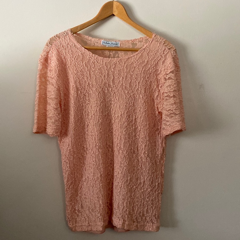 Stephanie Andrews | Vintage Pink Lace Top